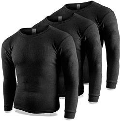 Black Snake Thermounterhemd Herren 3er Pack | Thermo Unterhemd mit Innenfleece | 3 Stück langarm Thermohemden - Anthrazit - 9/3XL von Black Snake