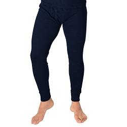 Herren Lange Thermo Unterhose, gerippt, mit Eingriff und atmungsaktiver Baumwolle Blau 3XL von Black Snake