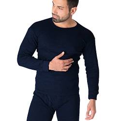 Herren Thermounterhemd Langarm gerippt aus atmungsaktiver Baumwolle - Blau - M von Black Snake