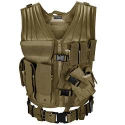 USMC Einsatzweste mit Koppel Tactical Vest Paintball Airsoft Softair Weste BlackSnake® - Coyote von Black Snake