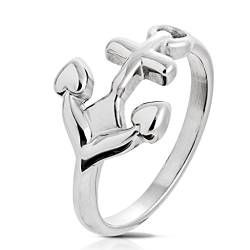 BlackAmazement 316 Edelstahl Ring Anker Anchor Seefahrer Silber Herren (60 (19.1)) von BlackAmazement