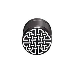 BlackAmazement 316L Edelstahl Fake Plug Ohrstecker Ring Keltenkreuz Kelten Knoten Wikinger 10mm schwarz Herren Damen von BlackAmazement