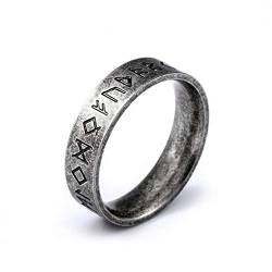 BlackAmazement 316L Edelstahl Ring Runen Wikinger Schriftzeichen Germanen 6mm Herren (55 (17.5)) von BlackAmazement