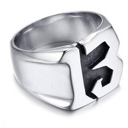 BlackAmazement 316L Edelstahl Ring Zahl 13 Dreizehn Silber Damen Herren (60 (19.1)) von BlackAmazement