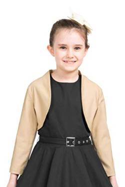 BlackButterfly Kinder Maßgeschneiderte 3/4 Hülse Bolero Mädchen (Champagner, 11-12 Jahre) von BlackButterfly