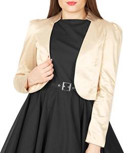 BlackButterfly formal Satin Langen Ärmel Bolero Jacke (Champagner, 3XL) von BlackButterfly