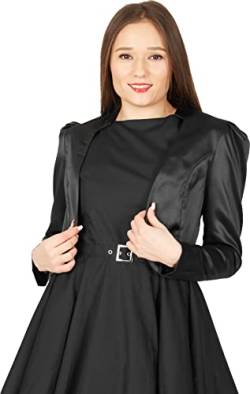 BlackButterfly formal Satin Langen Ärmel Bolero Jacke (Schwarz, XL) von BlackButterfly