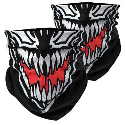 BlackNugget Venom Ghost Ninja Karneval Fasching gesichtsmaske gesichtsschal bandana sturmhaube funktionshaube gesichtshaube stirnhaube kopfbedeckung halsbedeckung stirntuch stirnband bekleidung von BlackNugget