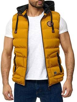 Blackrock Herren Outdoor-Weste - Slim-Fit - Abnehmbare Kapuze und Stehkragen - Moderne Stepp-Weste - Mustard L von Blackrock