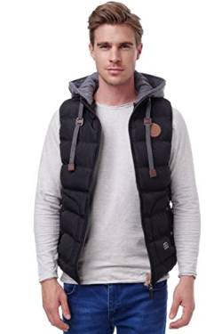 Blackrock Herren Outdoor-Weste - Slim-Fit - Abnehmbare Kapuze und Stehkragen - Moderne Stepp-Weste - Schwarz L von Blackrock