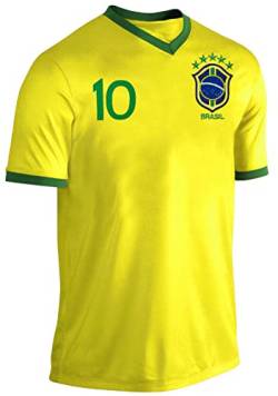 Blackshirt Company Brasilien Trikot Fußball WM EM Fan Trikot Gelb Größe L von Blackshirt Company