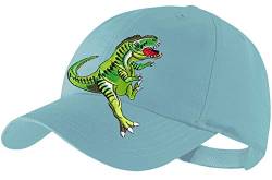 Blackshirt Company Dinosaurier Schildmütze Kinder Base Cap Dino Rex Farbe Light Blue von Blackshirt Company