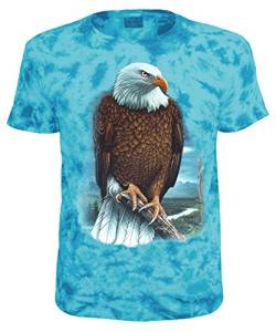 Blackshirt Company Kinder T-Shirt Adler Weißkopfseeadler Batik Shirt Größe 128 von Blackshirt Company