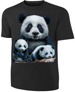 Damen Herren T-Shirt Panda Bären Pandas Shirt Schwarz Größe XL von Blackshirt Company