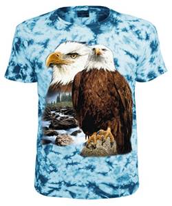 Herren Damen T-Shirt Adler Weisskopfseeadler Vogel Seeadler Shirt Blau Größe M von Blackshirt Company