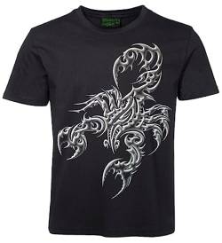 Herren Damen T-Shirt Skorpion Shirt Schwarz Größe L von Blackshirt Company