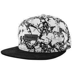 Blackskies Fenrir Snapback Cap Damen Herren Baseball Mütze Kappe Weiß Suede Marmor Wildleder-Imitat von Blackskies