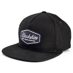 Blackskies Oasis Snapback Cap | Damen Herren Baseball Mütze Kappe Surfer Skater Basecap Pechschwarz-Navyblau von Blackskies