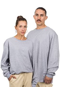 Blackskies Oversized Basic Longsleeve T-Shirt | Streetwear Luxus Langarm Tee Herren Damen Sweater Sweatshirt Pulli - Heather Grey - Small von Blackskies