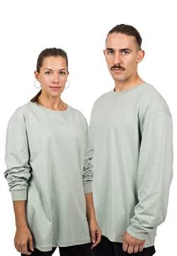 Blackskies Oversized Basic Longsleeve T-Shirt | Streetwear Luxus Langarm Tee Herren Damen Sweater Sweatshirt Pulli - Sage - X-Large von Blackskies