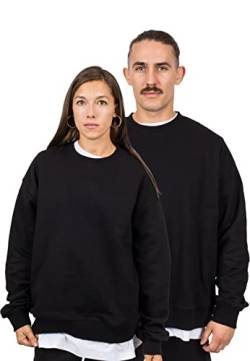 Blackskies Oversized Heavyweight Crewneck Sweater | Streetwear Luxus Pullover Herren Damen Sweater Sweatshirt Pulli - Schwarz - Large von Blackskies