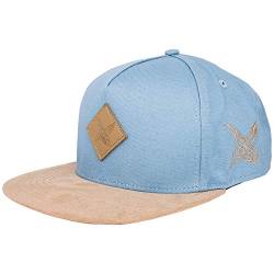 Blackskies Port St. Lucie Snapback Cap | Damen Herren Baseball Mütze Kappe Kunst-Wildleder Schirm - Hellblau-Beige von Blackskies