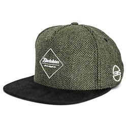 Blackskies Rhea Snapback Cap | Damen Herren Premium Baseball Mütze Kappe Skater Wolle - Grün Schwarz von Blackskies