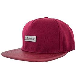Blackskies® Vanguard Snapback Cap | Herren Damen Baseball Mütze | Kappe Basecap Kunstlederschirm Weinrot von Blackskies