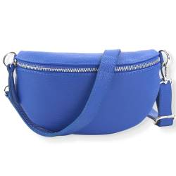 Blade Bauchtasche Damen Echtleder, stylische Gürteltasche Damen mit Leder abnehmbaren & verstellbaren Breiten Gürtel, Crossbody Bag Damen, Hochwertige Brusttasche für Frauen-BLAU von Blade