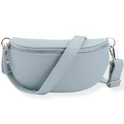 Blade Bauchtasche Damen Echtleder, stylische Gürteltasche Damen mit Leder abnehmbaren & verstellbaren Breiten Gürtel, Crossbody Bag Damen, Hochwertige Brusttasche für Frauen-HELL BLAU von Blade