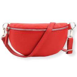 Blade Bauchtasche Damen Echtleder, stylische Gürteltasche Damen mit Leder abnehmbaren & verstellbaren Breiten Gürtel, Crossbody Bag Damen, Hochwertige Brusttasche für Frauen-ROT von Blade