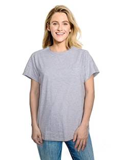 Blamoche Post Shoulder Surgery Shirt, Damen Kurzarm Shirt mit Premium Snap, Chemo-Kleidung (groß, grau) von Blamoche