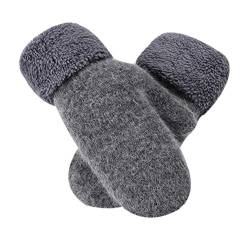 Blancho Warm Fingerlose Handschuhe Woolen Mitten Lovely Damen Winter Handschuhe, Grau von Blancho
