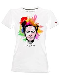 Blasfemus Damen-T-Shirt – Frida Kahlo offizielles Pop-Art-Stil, Regular, BLW00055, Weiß, BLW00055 Medium von Blasfemus