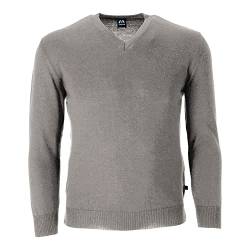 Blauer Peter - Leichter Merino-Pullover - Uni - V-Ausschnitt - Langarm - 10 Farben, Farbe:Hellgraumeliert, Größe:48 von Blauer Peter