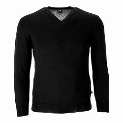 Blauer Peter - Leichter Merino-Pullover - Uni - V-Ausschnitt - Langarm - 10 Farben, Farbe:Schwarz, Größe:44 von Blauer Peter