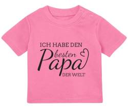 Baby Tshirt in Rosa 0-36 Monate mit Druck Spruch zum Geburtstag vom Papa, Vatertag Mein Papa ist der Beste Papa der Welt T-Shirt für Kleinkind 0, 1, 2, 3 Jahre von Blauer-Storch