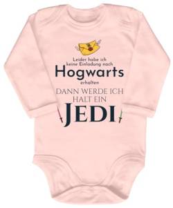 Blauer-Storch Baby Body in Apricot Keine Einladung aus Hogwarts, dann werde ich eben Jedi Spruch Geschenk für kleine Star Wars Fans für Kleinkind Langarm Bio Baumwolle von Blauer-Storch