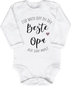 Blauer-Storch Baby Body mit Spruch Für mich bist du der beste Opa Geschenk zur Geburt für Kleinkind Langarm Bio Baumwolle von Blauer-Storch