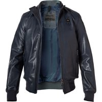 Blauer. USA Herren Lederblouson blau Ziegenleder unifarben von Blauer. USA