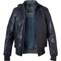 Blauer. USA Herren Lederblouson blau Ziegenleder unifarben von Blauer. USA