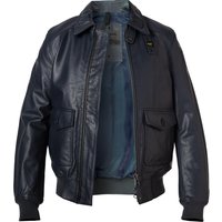 Blauer. USA Herren Lederblouson blau Ziegenleder unifarben von Blauer. USA