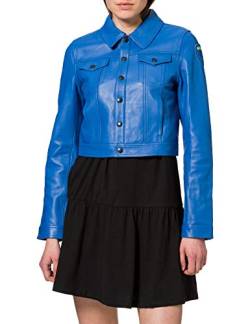 Blauer Damen Pelle Capo Spalla Sfoderato Lederjacke, 801 hellblau Saphirblau, XL von Blauer