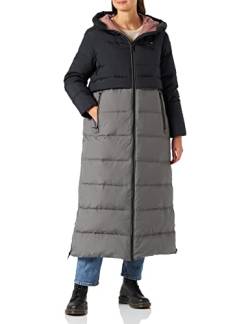 Blauer Damen Wasserfest/Lange Trench Federstege Alternativer Daunenmantel, 952 Eisengrau, Medium von Blauer