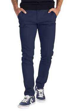 BlauerHafen Herren Designer Chino Hose Stretch Stoff Chinohose Slim Fit Casual Trousers (30W / 30L, Navy) von BlauerHafen