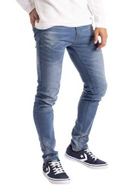 BlauerHafen Herren Slim Fit Jeanshose Stretch Designer Hose Super Flex Denim Pants (28W / 30L, Hellblau) von BlauerHafen