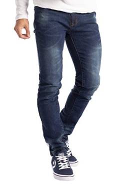 BlauerHafen Herren Slim Fit Jeanshose Stretch Designer Hose Super Flex Denim Pants (28W / 32L, Indigo) von BlauerHafen