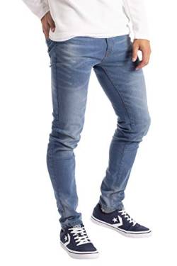 BlauerHafen Herren Slim Fit Jeanshose Stretch Designer Hose Super Flex Denim Pants (36W / 34L, Hellblau) von BlauerHafen