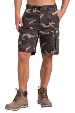 BlauerHafen Neue Herren Army Cargo Shorts 100% Baumwolle 6 Pockets Summer Bermuda Shorts (Jungle Camouflage, 34) von BlauerHafen