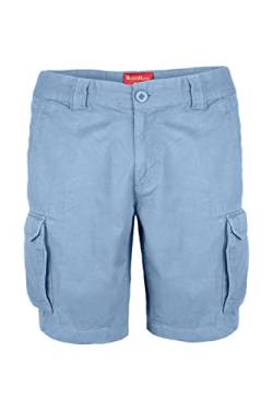 Herren Cargo Shorts 100% Baumwolle Combat Kurz Hose Normale Passform Bermuda (W40 (Taille: 104-106cm), Himmel Blau) von BlauerHafen